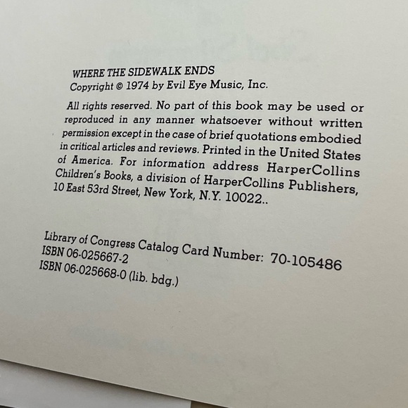 Where The Sidewalk Ends by Shel Silverstein Copyright 1974 Edition Poems Book - Picture 3 of 5
